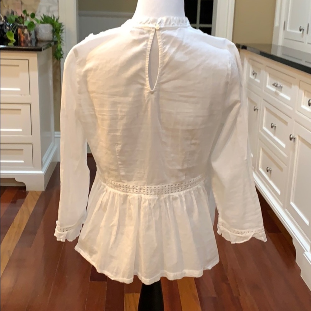 Lucky Brand LA Top 🍀 Beachy Flowy Blouse Size XS - Picture 7 of 8
